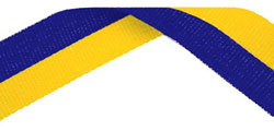 Blue yellow medal ribbon