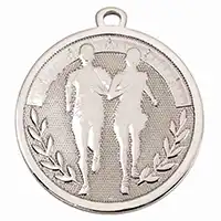 Silver running medals 45mm