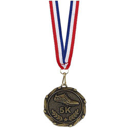 Antique gold 5K running medals