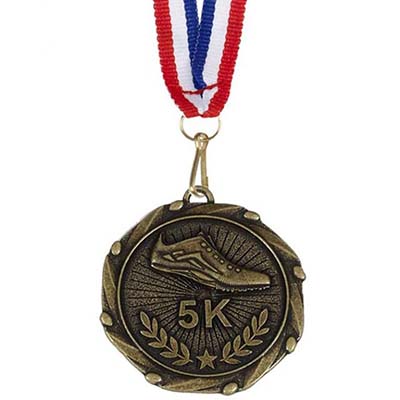 Combo45 5K Run Medal & Ribbon