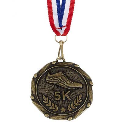 Antique gold 5K running medals