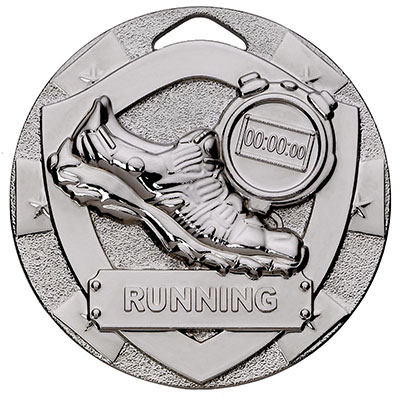 Silver Shield Running Medal 38mm