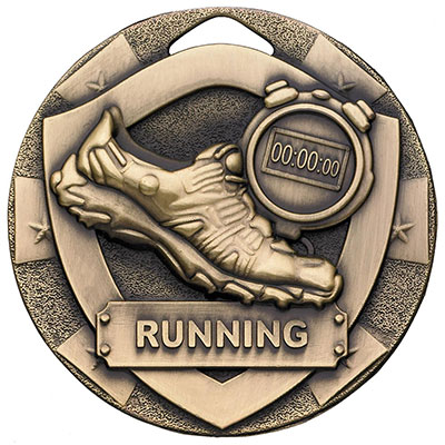 Bronze Shield Running Medal 38mm